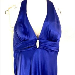 Beautiful lined silk formal, wedding, or cocktail, blue dress. Size 12.